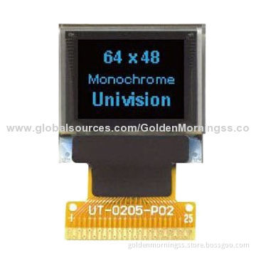 0.66'' OLED display module, 64 x 48 px resolution, blue characters in black background